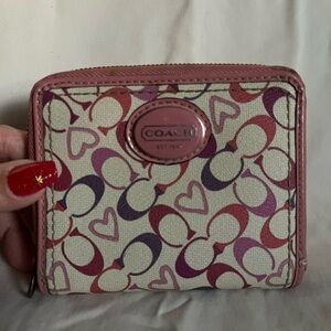 Coach Multicolor Heart Pattern Wallet